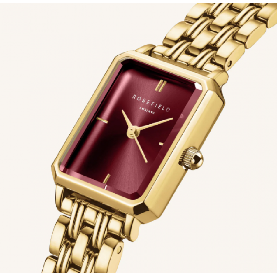 Rosefield Octagon XS Burgundy Με Χρυσό Μεταλλικό Μπρασελέ OBGSG-083