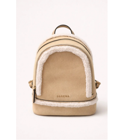 SORENA VALENTINA SUEDE BEIZE BACKPACK