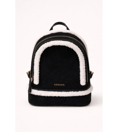 SORENA VALENTINA SUEDE BLACK BACKPACK