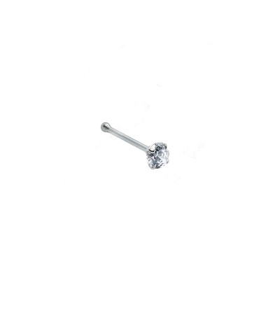 Σκουλαρίκι Μύτης από Ασήμι 925 με μπίλια και λευκή πέτρα Zircon NB-0227