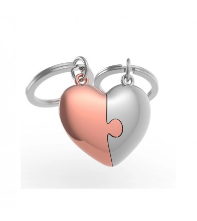 Metalmorphose Μπρελόκ Love Puzzle Rose-Gold/Silver