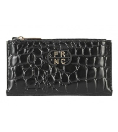 FRNC Γυναικείο Πορτοφόλι Κροκό Μαύρο W-5906 BLK