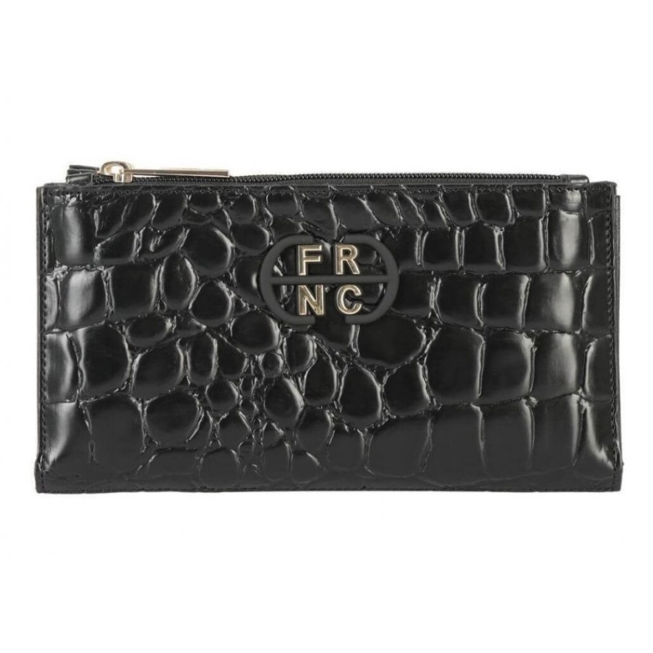FRNC Γυναικείο Πορτοφόλι Κροκό Μαύρο W-5906 BLK